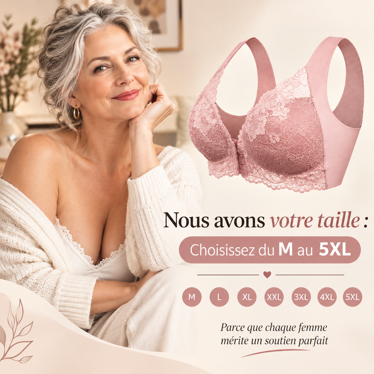 (Pack de 3) Soutien-Gorge Sans Armatures à Fermeture Frontale